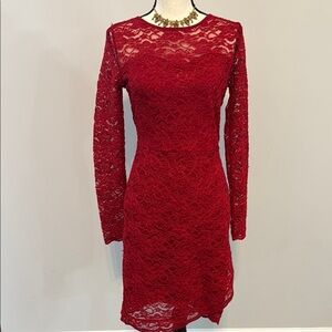 Maurice’s Elegant Red Lace Dress size small